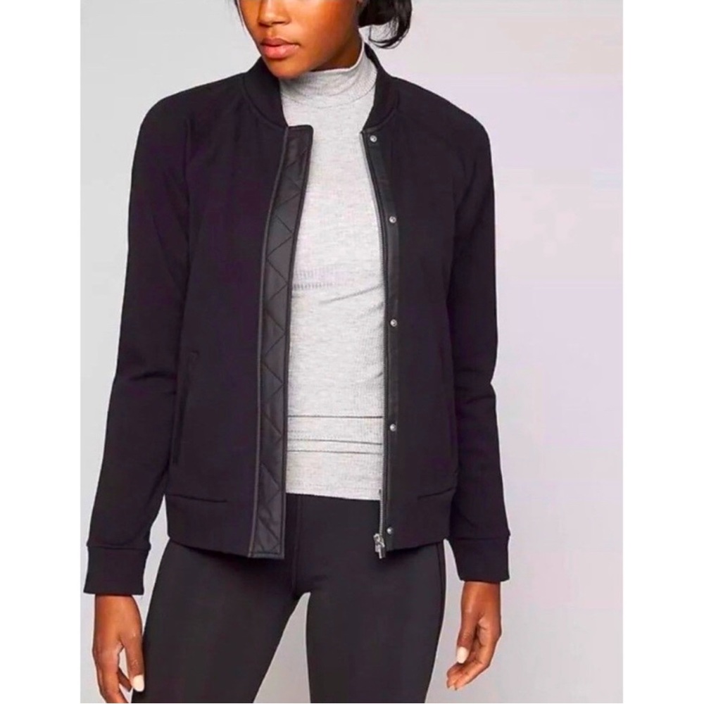 Athleta Black Bomber Jacket